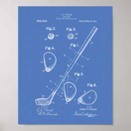 Poster Golf Club 1910 Patent Art - Blueprint
