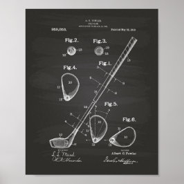 Poster Golf Club 1910 Patent Art - Chalkboard