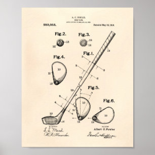 Poster Golf Club 1910 Patent Art - Old Peper