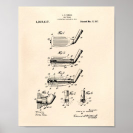 Póster Golf Club 1917 Patent Art - Old Peper