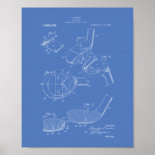 Poster Golf Club 1919 Patent Art - Blueprint