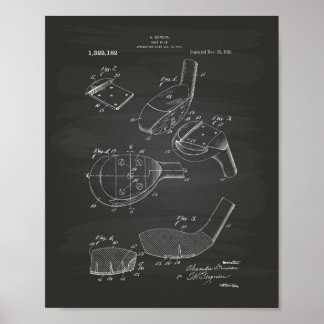 Póster Golf Club 1919 Patent Art - Chalkboard