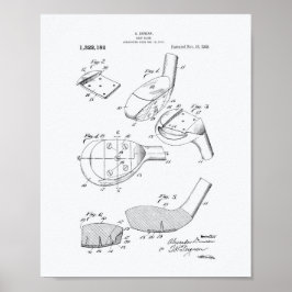 Poster Golf Club 1919 Patent Art - Livro Branco