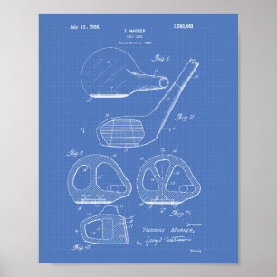 Poster Golf Club 1926 Patent Art - Blueprint