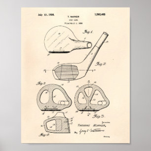 Poster Golf Club 1926 Patent Art - Old Peper