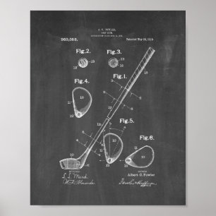 Póster Golf-club Patent - Chalkboard