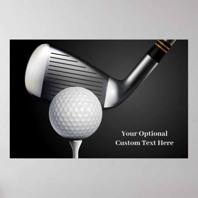 Poster Golf de Texto Personalizado (Frente)