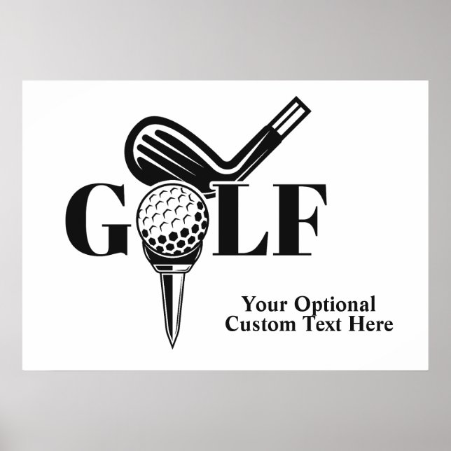 Poster Golf de Texto Personalizado (Frente)