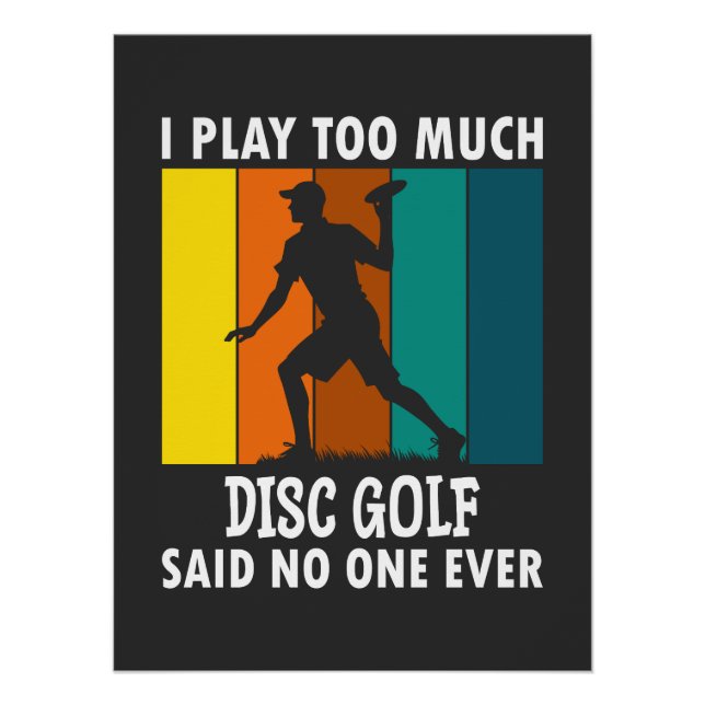 Póster Golf Disco Engraçado Dizendo Golf De Disco Retroat (Frente)