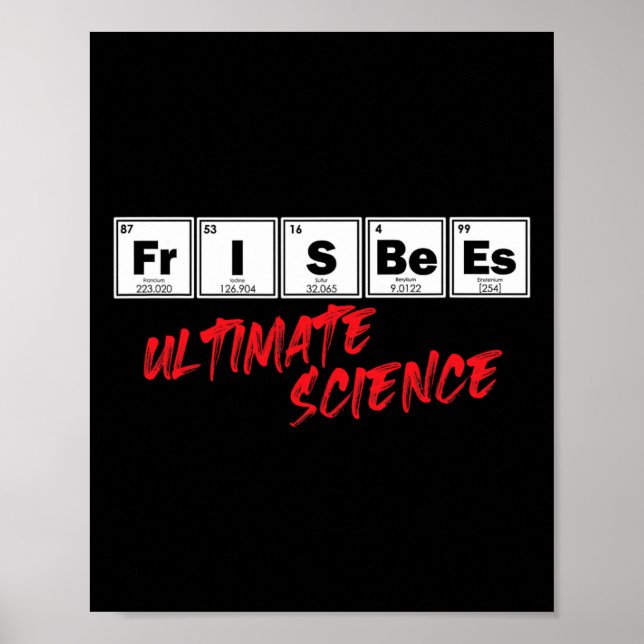 Poster Golf Frisbees Ultimate Science Disc Periodic Table (Frente)