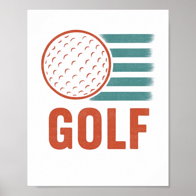 Poster Golf Grunge Retro (Frente)