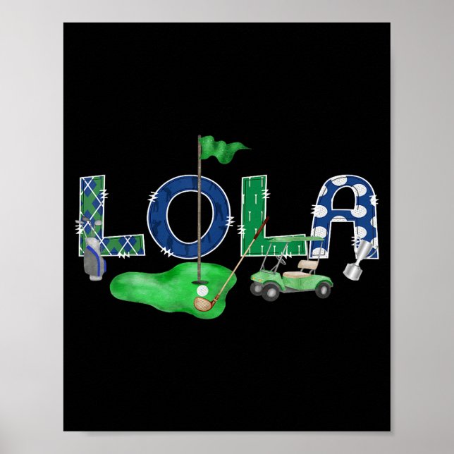 Poster Golf Lola Hole In One Golf 1st Birthday Boy Party  (Frente)