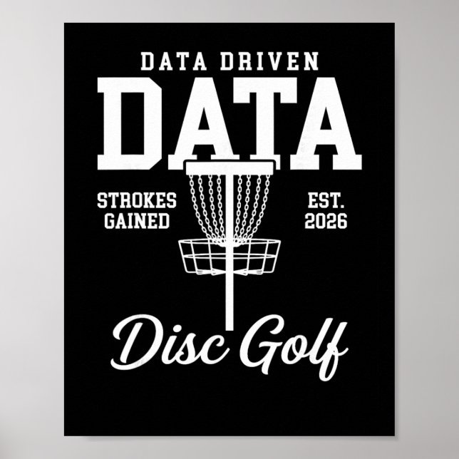 Poster Golfe de Disco com Dados de Ganhos de Tacadas  (Frente)