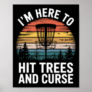 Poster Golfe de Disco Engraçado Bate Árvores e Xinga Retr