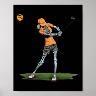 Poster Golfe do Dia de as Bruxas engraçado de Golfe do Sk