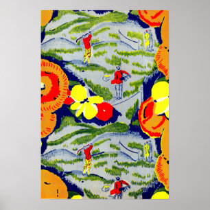Poster golfe e flores