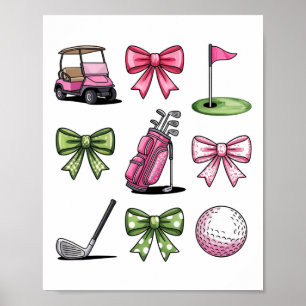 Poster Golfe feminino elegante para mulheres e meninas
