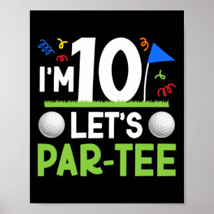 Poster Golfe Festa de aniversário de 10 anos Golfe