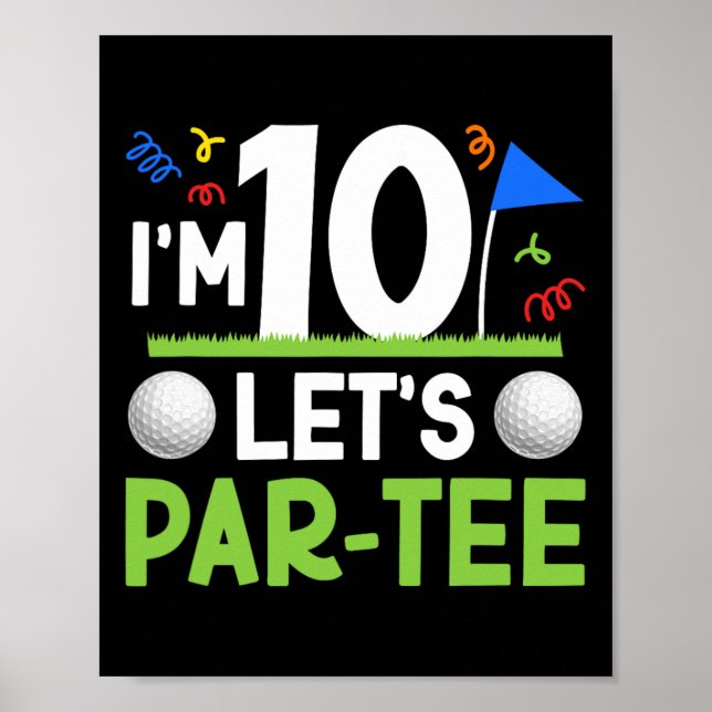 Poster Golfe Festa de aniversário de 10 anos Golfe (Frente)