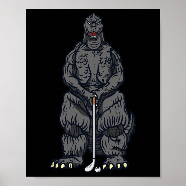 Poster Golfe Golfe Filme Japonês Dinossauro Monstro (Frente)