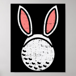 Poster Golfe Ll Orelhas de Coelho Engraçado Golfe de Pásc