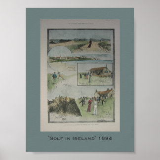 Poster Golfe na Irlanda 1894 Vintage