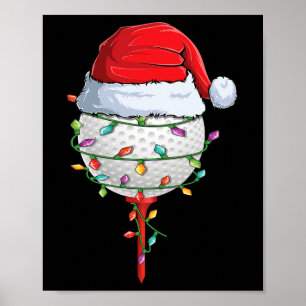 Poster Golfe Natal Pajama Divertido Feriado Golf Ball San
