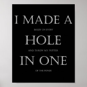 Poster Golfe Para Golfista Engraçado Golfe