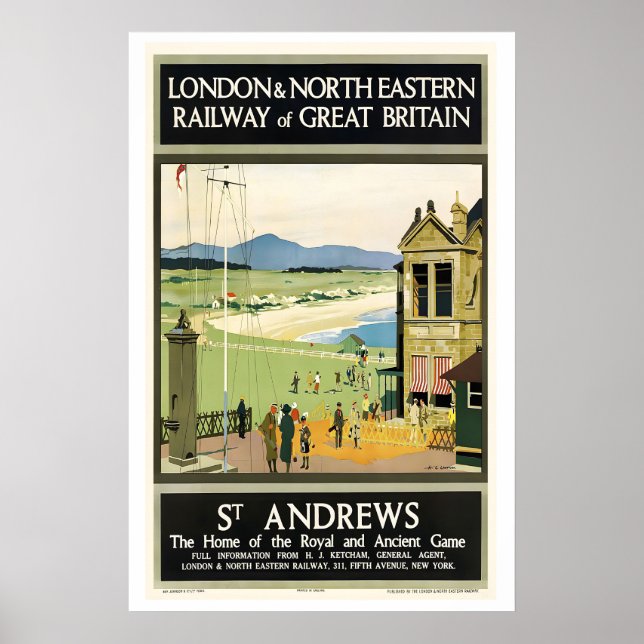 Poster Golfe St Andrews A Casa do Real e Antigo (Frente)