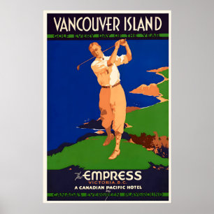 Poster Golfe Todos os Dias do Ano Vancouver Island Canadá