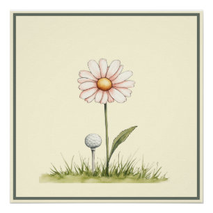 Póster Golfe Whimsical Art para Sala para Crianças ou Enf