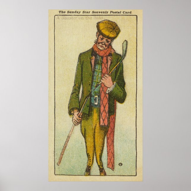 Poster Golfer que teve um desastre nos links (Frente)