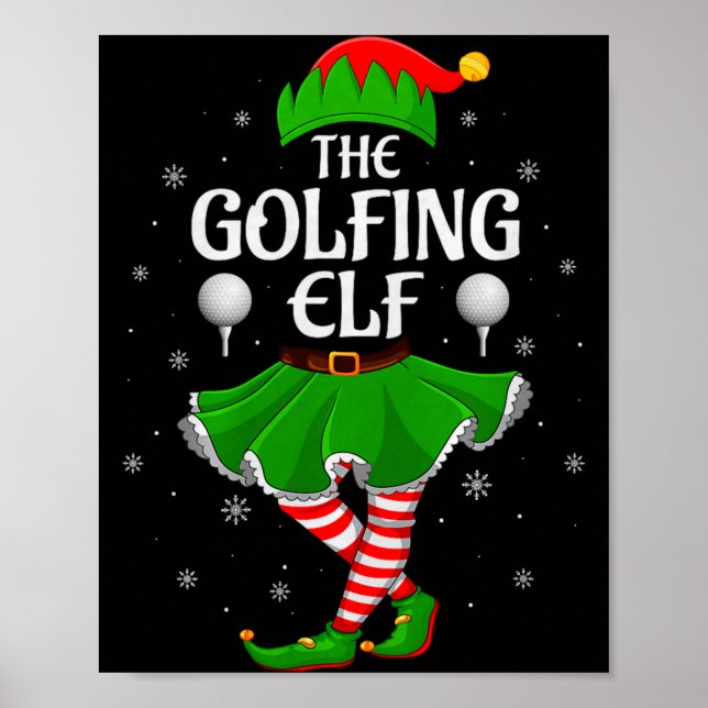 Poster Golfing Elf Christmas Family Girls Women Elf Squad (Frente)