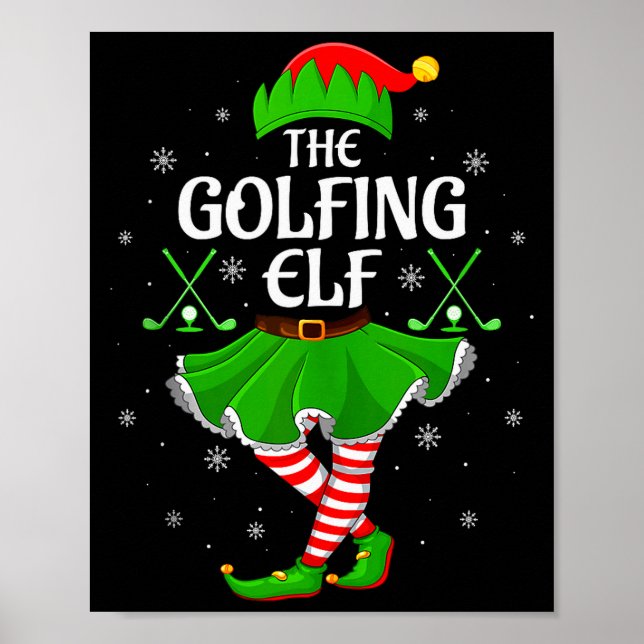 Poster Golfing Elf Christmas Girls Women Elf Squad Xmas F (Frente)