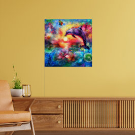 Poster Golfinho-Costeiro Náutico Branca