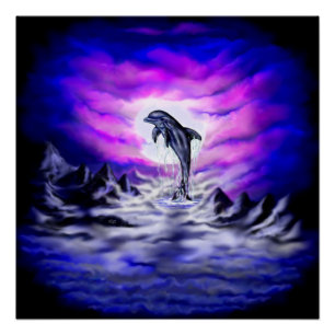 Póster Golfinho de Lua