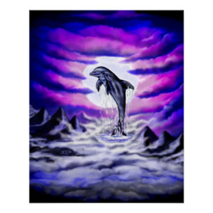 Póster Golfinho de Lua