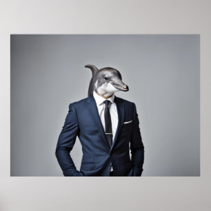Poster Golfinho de terno