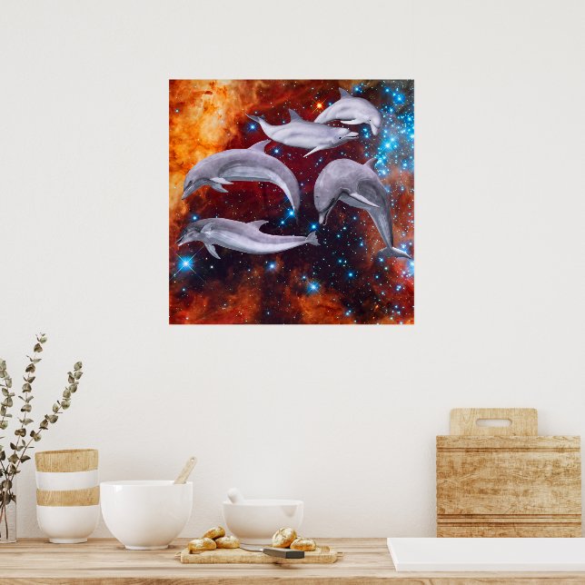 Poster Golfinhos Estrelas (Cozinha)