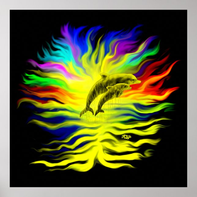 Poster Golfinhos no Sol (Frente)