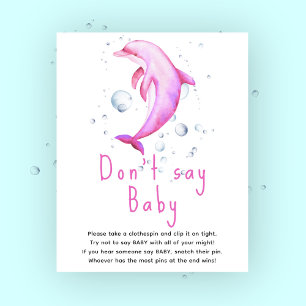 Poster Golfinhos rosa aquarela - Não diga bebê