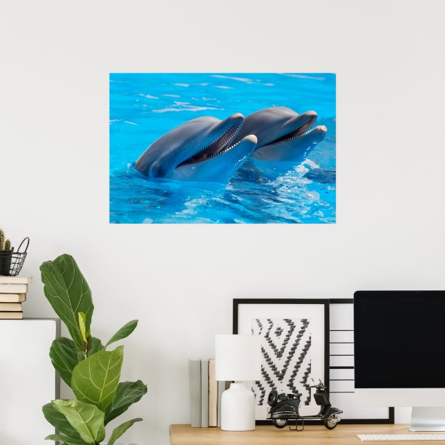 Poster Golfinhos sorridentes (Escritório em casa)