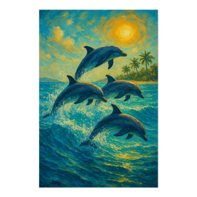 Póster Golfinhos Tropicais - Poster do oceano (Frente)