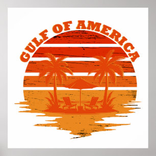 Poster Golfo da América antigo patriótico americano