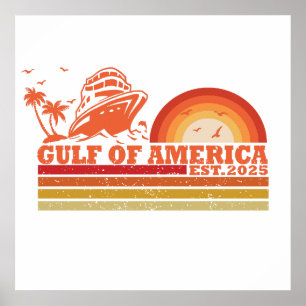 Poster Golfo da América antigo patriótico americano