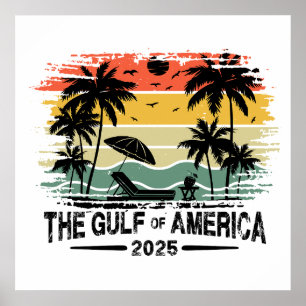 Poster Golfo da América design patriótico vintage america