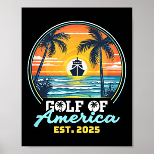 Poster Golfo Da América Dos Eua Camisa Est 2025 Retro Vin