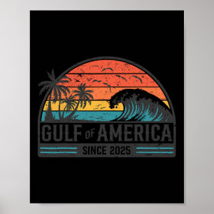 Poster Golfo Da América Dos Eua Desde 2025 Retro Vintage