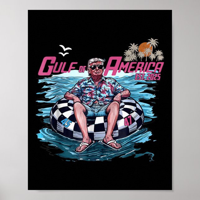 Poster Golfo Da América Dos Eua Leste 2025 Bandeira Ameri (Frente)