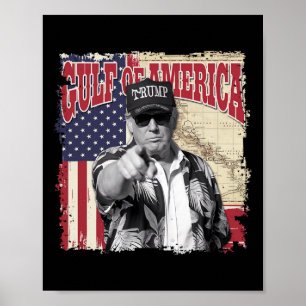 Poster Golfo Da América Dos Eua Trump Saudação Do Patrio
